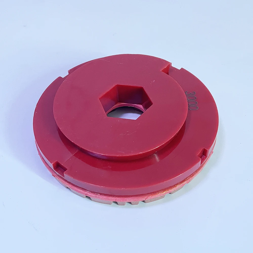 Imagem -06 - Snail Lock Red Abrasive Diamond Wet Polishing Pad Moagem e Renovação de Piso Pedra Mármore Granito Quartzo 125 mm 1pc