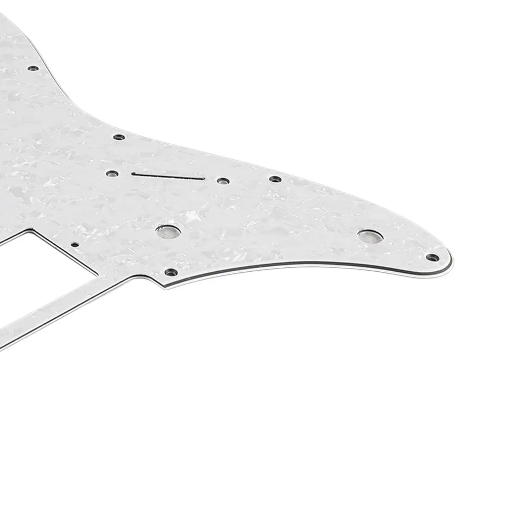 PVC Material Electric Guitar Pickguard HSH Configuration 10 Holes Pickguard Scratch Plate 4-Ply Construction White Pearl Color