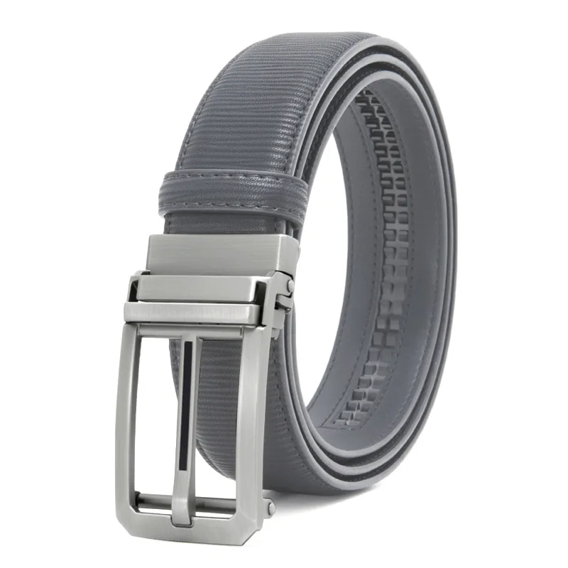 Men's belt automatic buckle belt fake needle buckle business Father's Day gift two-layer cowhide