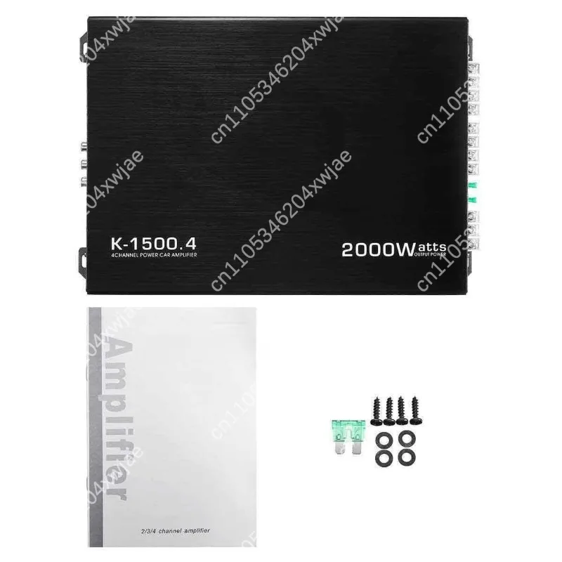 K-1500.4 4 Channel Car Amplifier 2000W Max Class AB Bridgeable 2 Ohm Stable Ultra Slim 12V for Auto Audio Upgrade