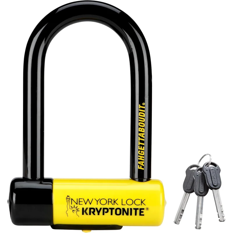 

Kryptonite New York Fahgettaboutit Mini Bike U-Lock, сверхмощный противоугонный велосипед U-образный замок, скоба 18 мм с ключами