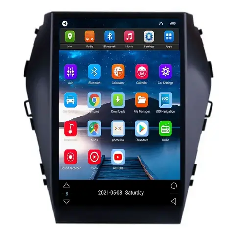 현대 산타페 3 안드로이드 14.0 카 라디오 멀티미디어 플레이어 DSP IPS GPS 테슬라 스타일 스크린 2013 2014 2015 2016 2017+