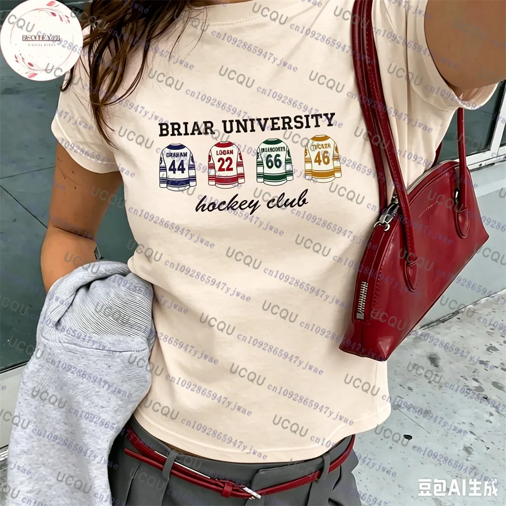Hockey Club Mens Cotton Tee Off Campus Briar University Jersey College Sport Lover Gift Romance Graham 44 Couple Tshirt Clothing