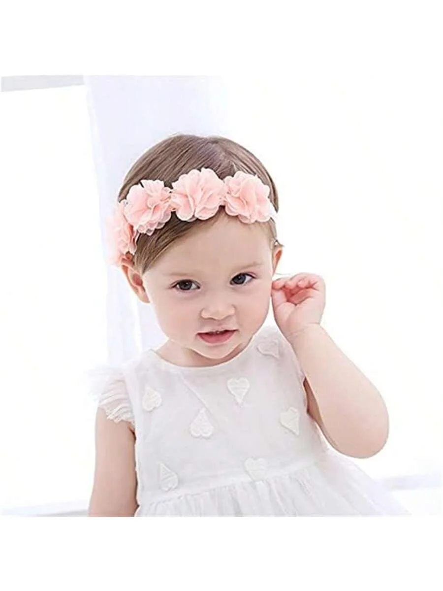 1pcs Flower Crown Baby Headbands Newborn Floral Holiday Daily Birthday Headbands for 4-24 Months