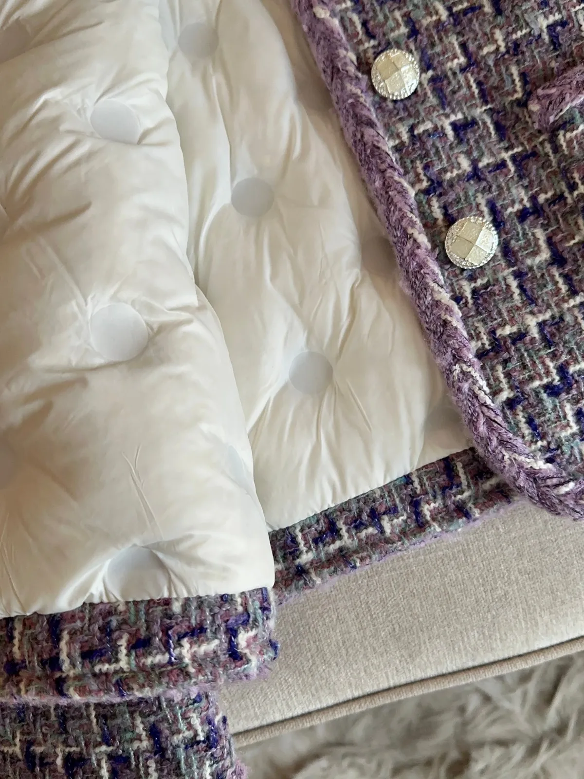 Abrigo de Lana Cálido para Mujer, Color Lila, Estilo Informal, para el Invierno 2024, Nuevo, Elegante, para Ir al Trabajo, Corte Regular