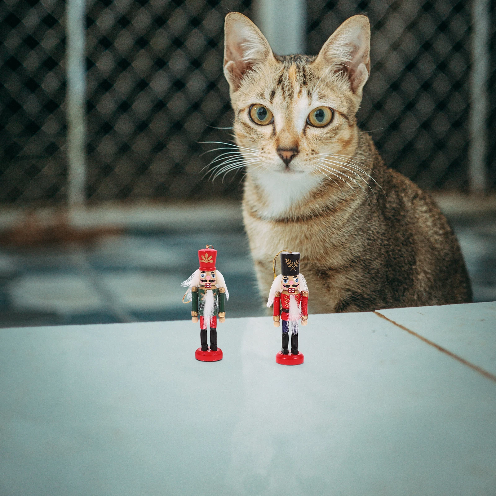 

6pcs Wooden Soldier Figurines Mini Christmas Tree Hanging Ornaments Colorful Nutcracker Decor For Holiday Xmas Party Home