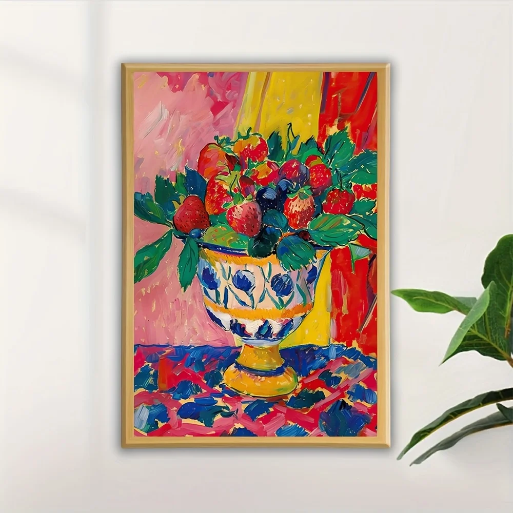 

DIY цифровая картина маслом яркая клубника черника холст комплект домашний декор цифровая живопись