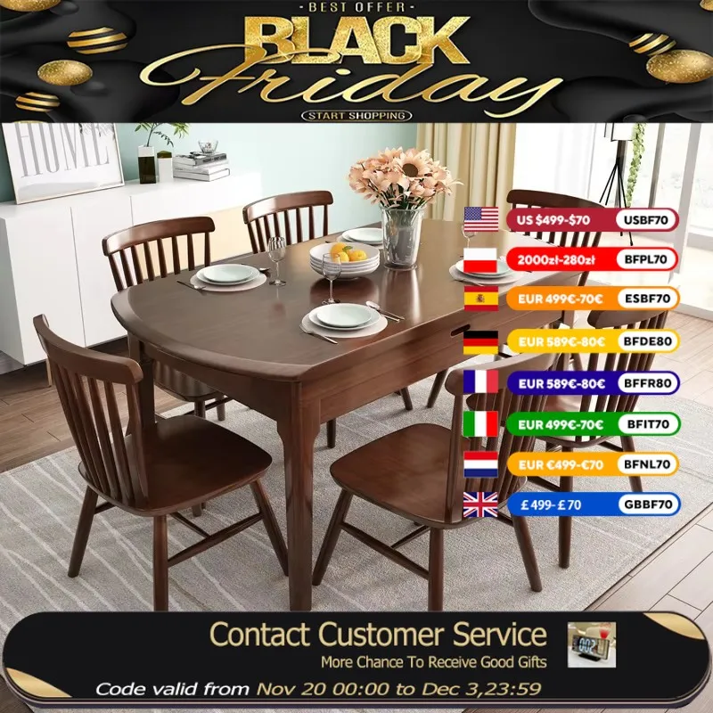 

Nordic Solid Wood Dining Tables Simple Dual-purpose Table Variable Round Tables Home Small Table A Manger Furniture Home