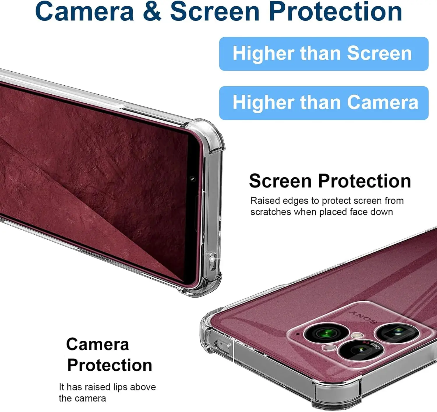 Reinforced Corners Shockproof Soft TPU Clear Camera Protection Case Cover for Sony Xperia 1 VIII 2026 view 2