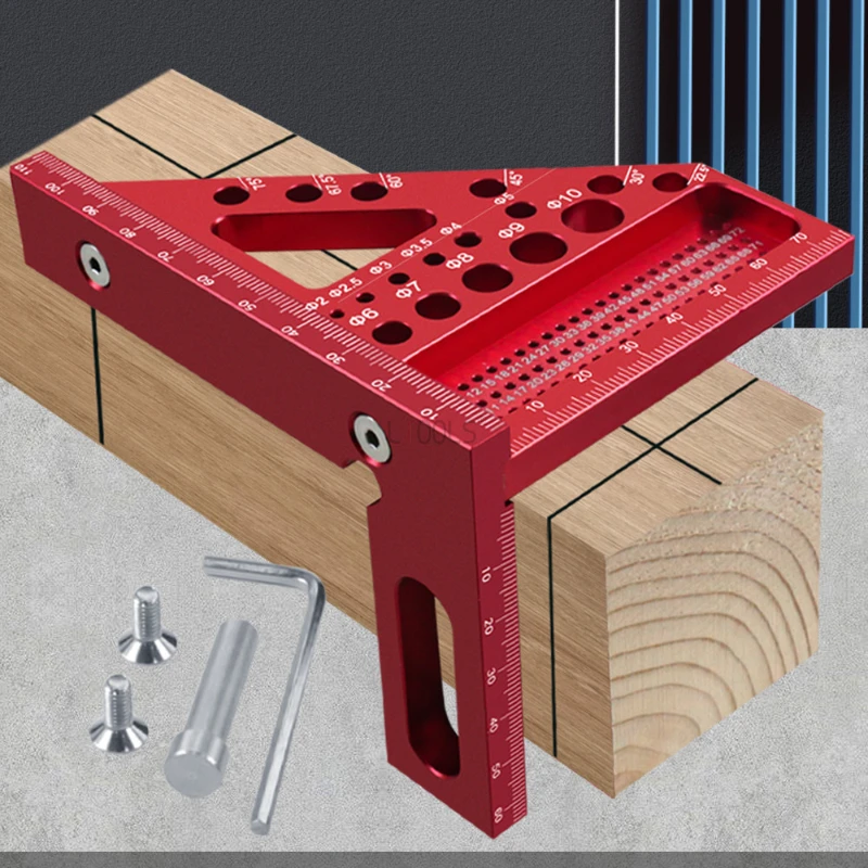 

Плотник, квадратный транспортир для деревообработки, алюминиевая треугольная линейка с углом наклона 45/90 градусов, измерительная линейка