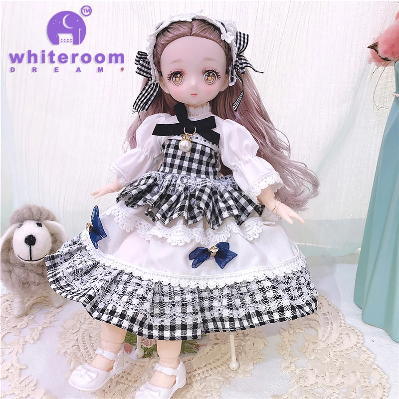 

30CM BJD Doll For Girls Classic Lolita Princess Makeup Dress Up Cute Color Anime Eyes Dolls With Fashion Clothes Toy Gift