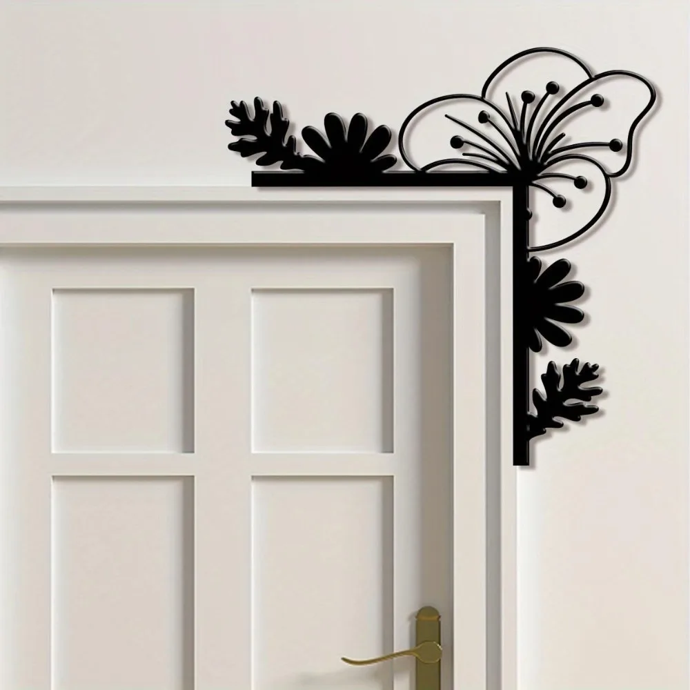 CIFbuy Vintage Iron Wall Art Rustic Metal Flower Decor Horizontal Wall Hanging for Home Office Cafe