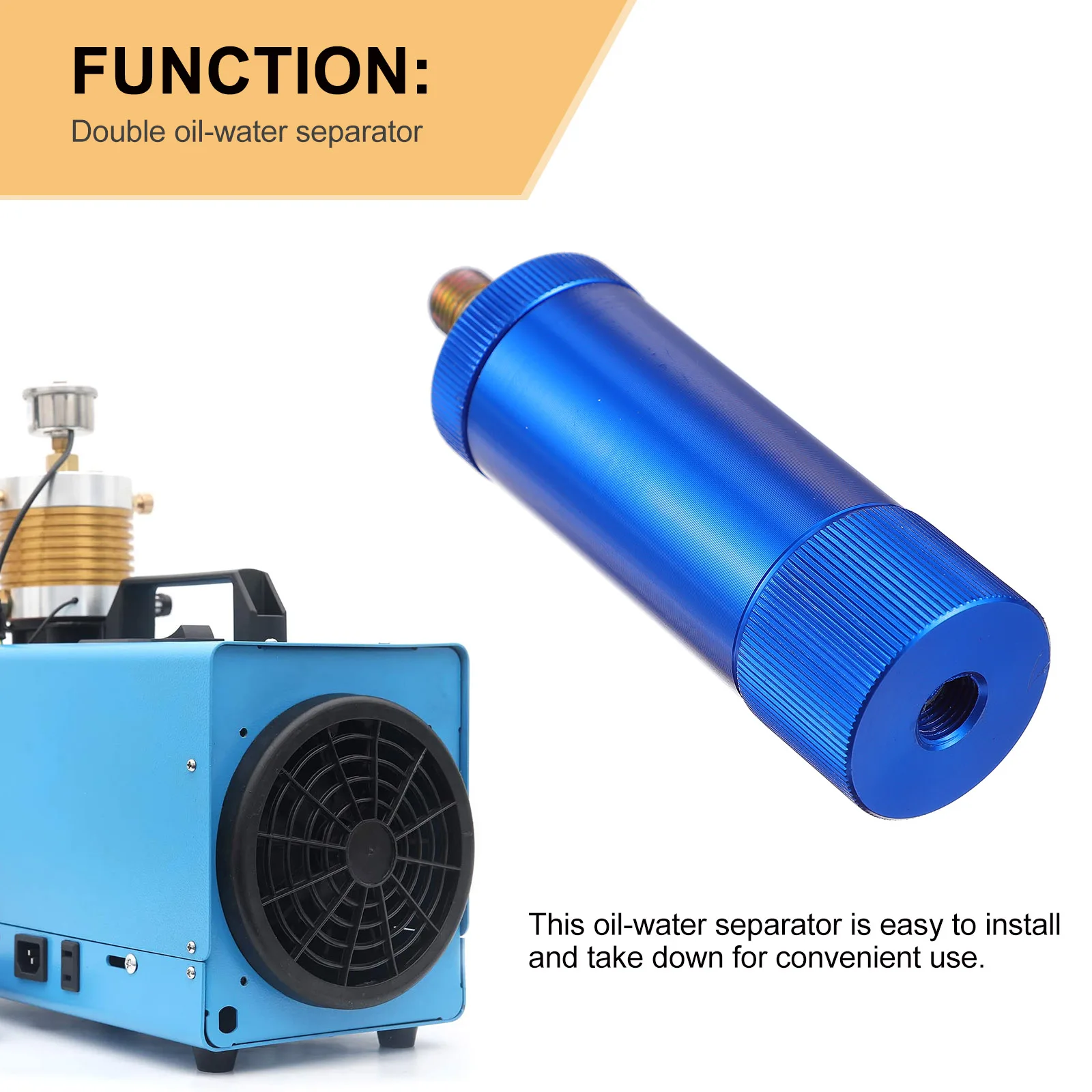 

Alloy Aluminum Oil-Water Separator For Air Compressor Pump Durable Tools Life Automatic Lubrication Corrosion