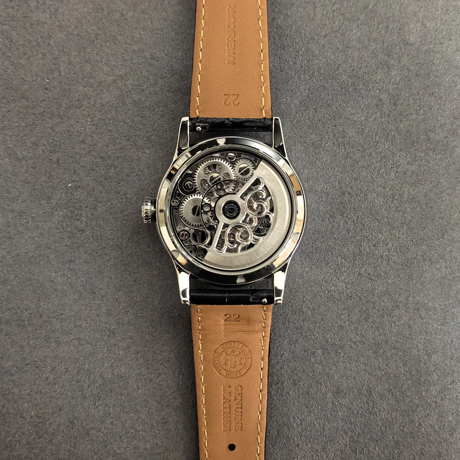 Jacques Genry Men Tourbillon Watch 42mm Automatic Mechanical Wristwatch Sapphire Mirror Leather Strap Skeleton Carved Dial
