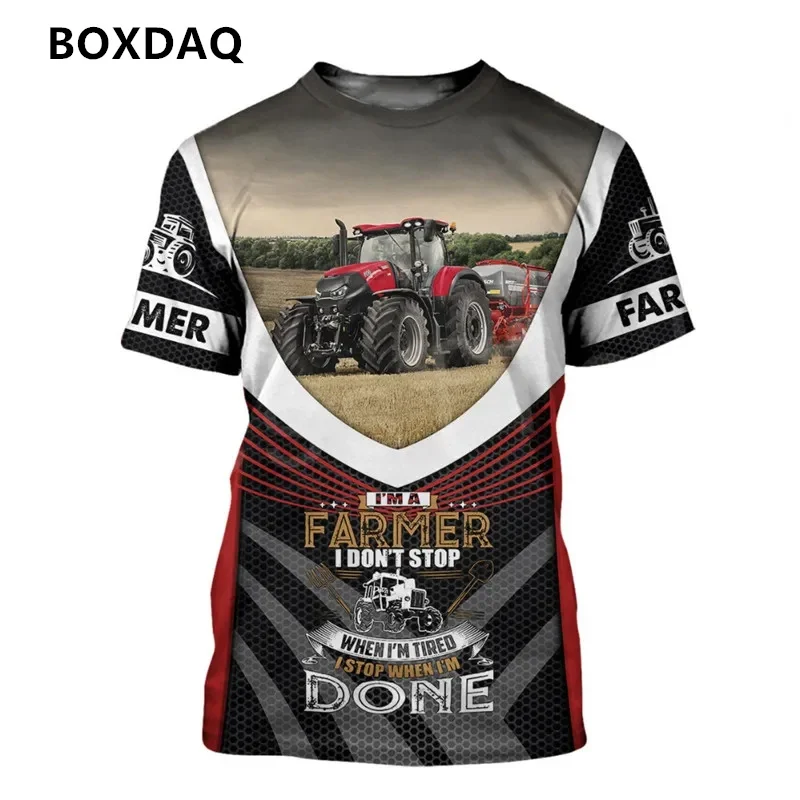

Men's Tractor 3d T-Shirts Oversized Short Sleeve Car 3D Print T Shirt Summer Loose O-Neck Casual Tops 6XL Plus Size Tee