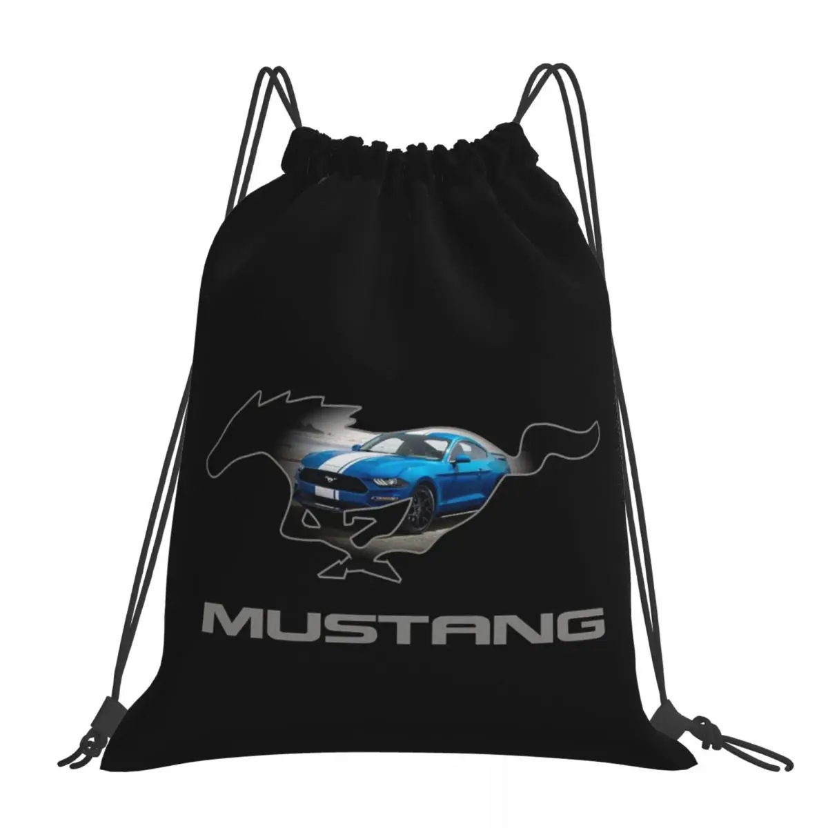 Ford Mustang GT Backpacks Multi-function Drawstring Bags Drawstring Bundle Pocket Sports Bag Book Bags For Travel Students