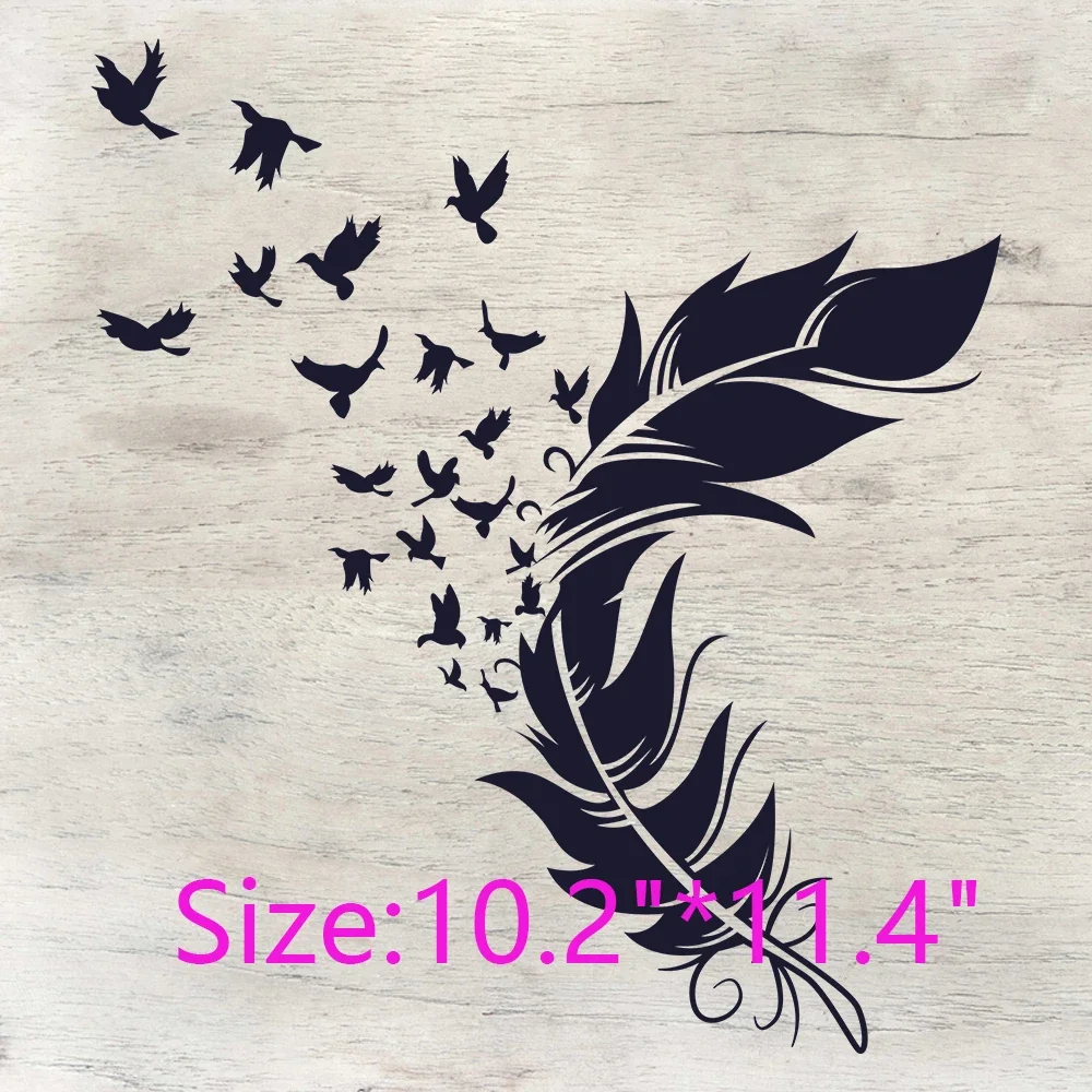 Feathers Dandelion Dream Catcher Philosophy Thermal stickers Lettering For Clothes Colorful Feather vest Print iron on decals