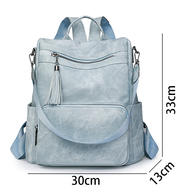 2024 Anti Theft Backpack Women Vintage Leather Backpacks Student School Bags For Teenagers Girls Large Capacity Travel Backpack