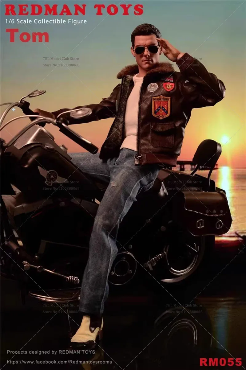 ในสต็อกของเล่น REDMAN RM055 1/6 Scale ทหารชายรถจักรยานยนต์ Boy Tom Cruise ชุด 12 ''Action Figure สําหรับคอลเลกชัน