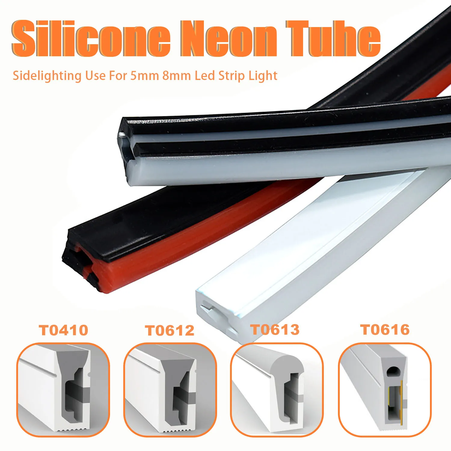 IP67 Waterproof Flexible LED Silicone Protection Tube, Side Lighting Sleeve for 6mm 8mm COB WS2812 5050 Strip Light