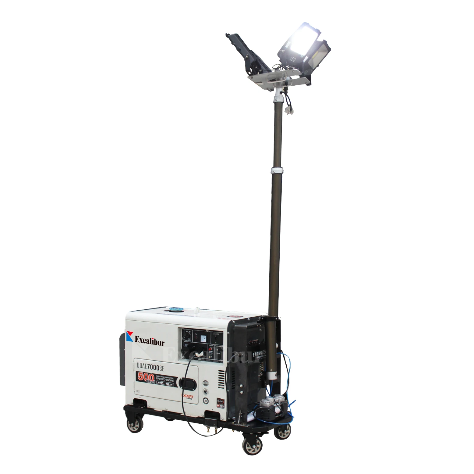 Excalibur Industrial Small Portable Hand Push Electric Mobile Generator Vehicle-mounted Light Tower