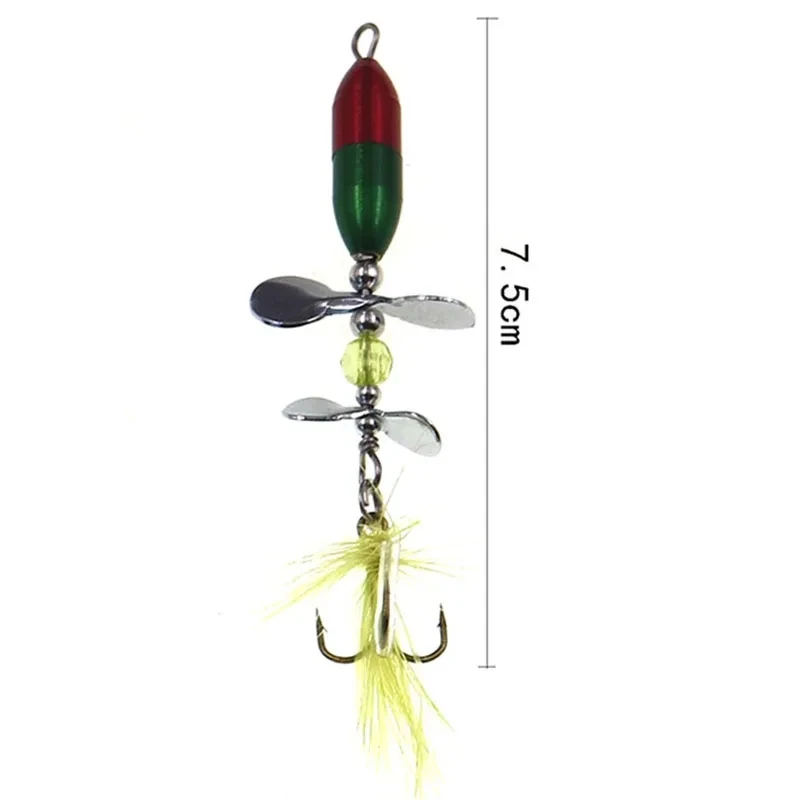 1PCS Rotating Spinner Sequins Fishing Lure 10g/7cm Artificial Wobbler Bait With Feather Fishing Tackle For Bass Trout image 5