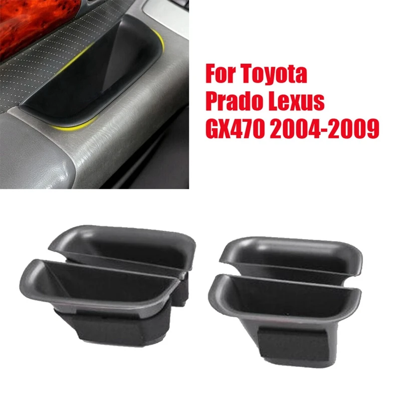 1Set Car Inner Door Holder Armrest Storage Box Component For Toyota Prado Lexus GX470 2004-2009 Glove Organizer Container Tray A