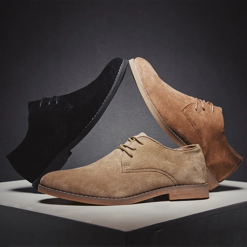 Men Shoes England Trend Casual Shoes Male Suede Oxford Wedding Leather Dress Shoes Men Flats