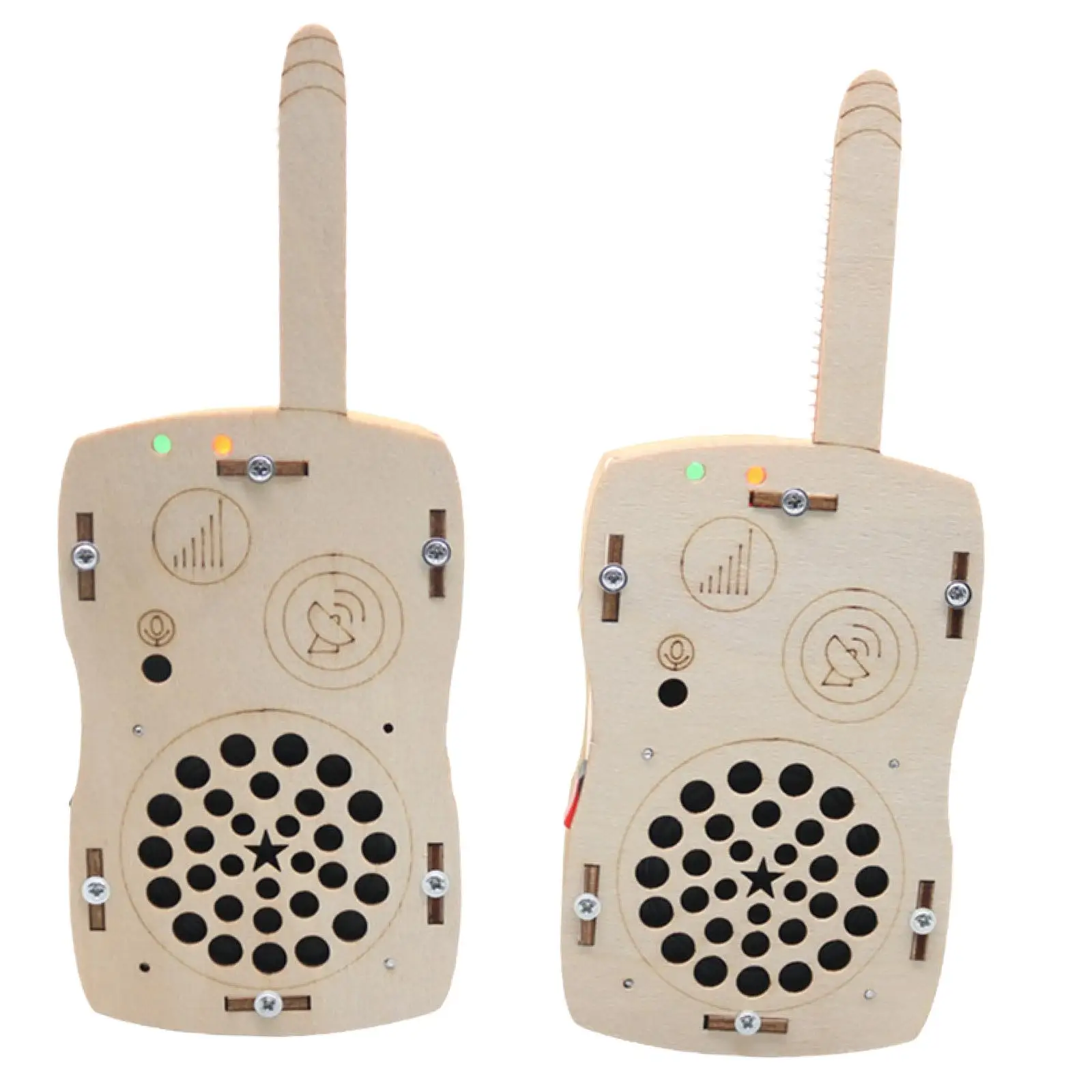 Children Walkie Talkies DIY Set Electronic Learning Toys Wooden Holiday Gifts Interactive Toys Intercom Handheld Radio Kids Toys