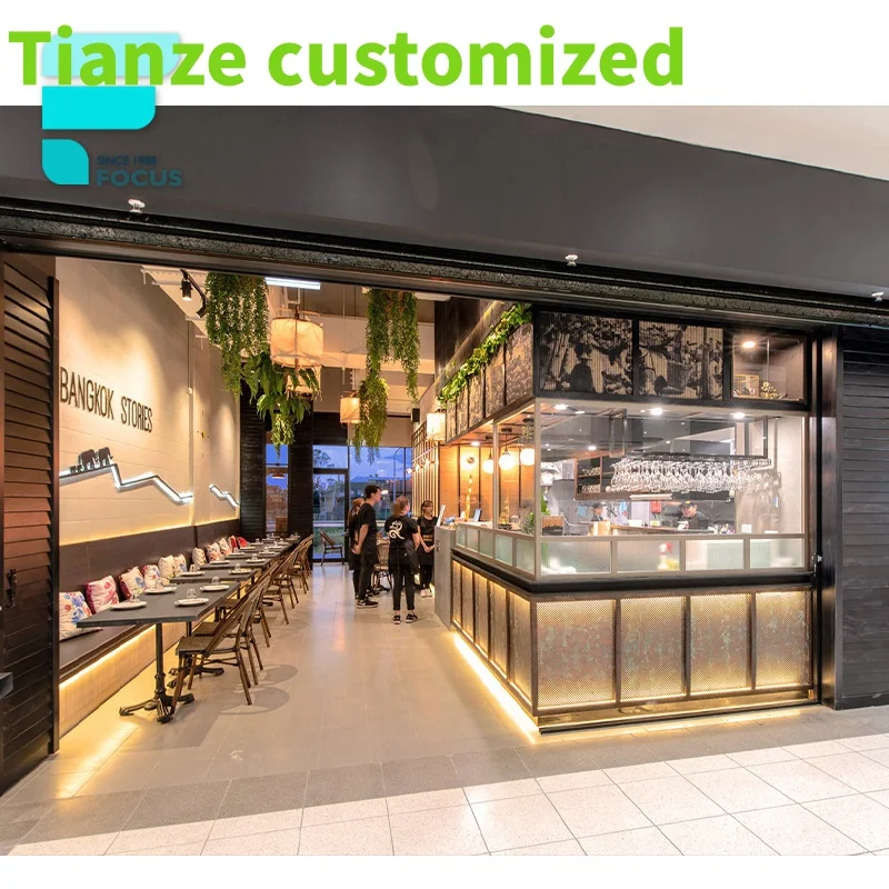 {customized}New Design Food Kiosk Indoor Shopping Mall Candy Boba Waffle Showroom Interior Design Milk Tea Shop Decoration