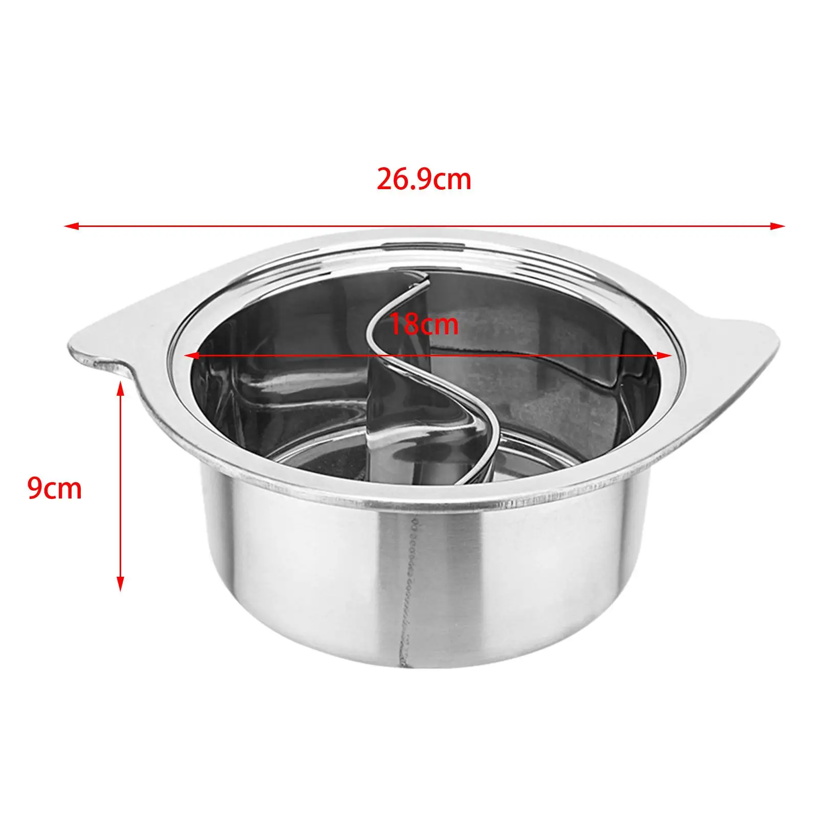 Shabu Divider Hot Pot Gas Stockpot Induction Cooktop Portable Multipurpose Cookware for Kitchen Restaurant Household