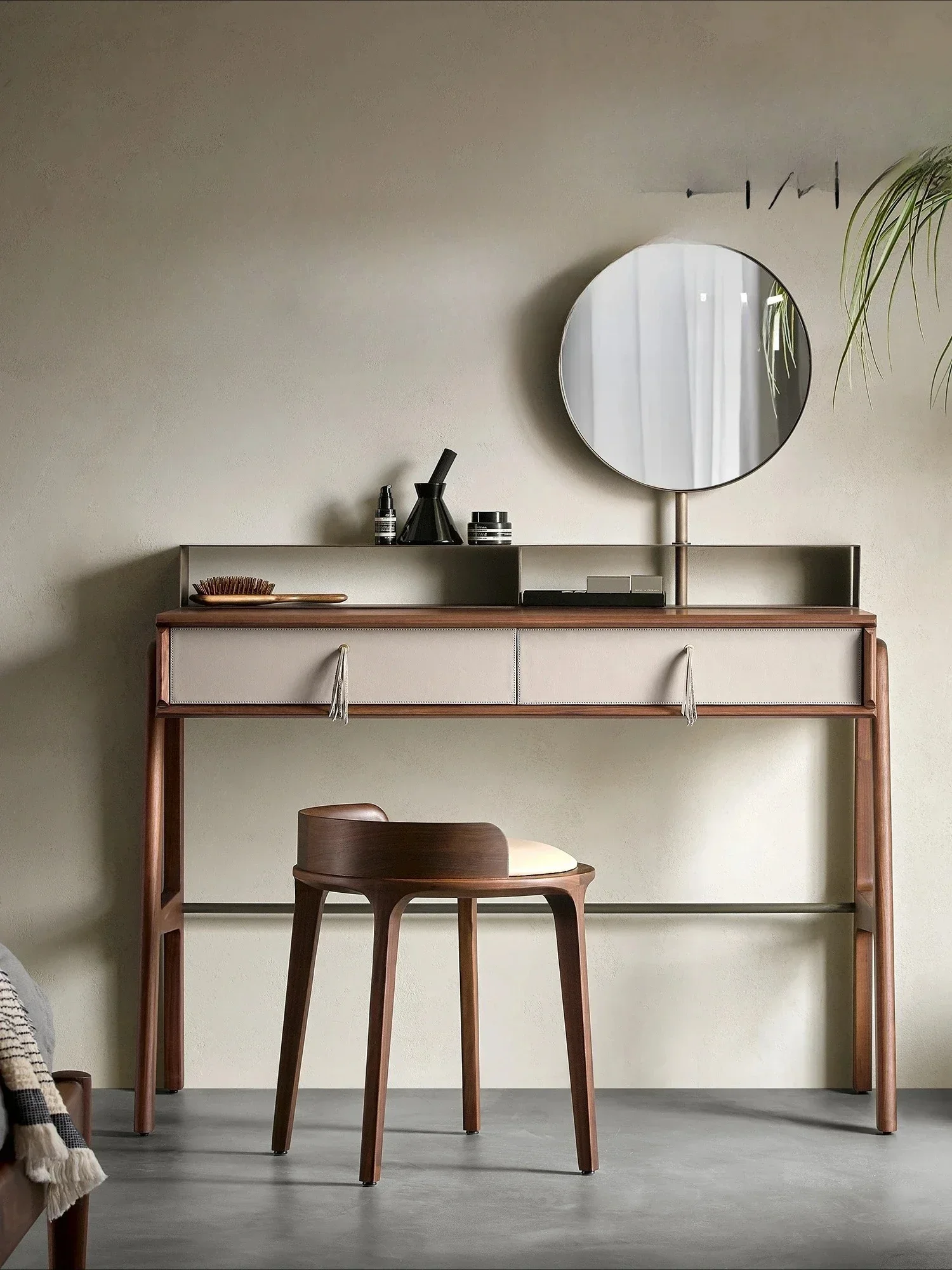 A  Shimeng Wabi-sabi Style Dresser Italian Style North American Imported Black Walnut Solid Wood Dresser New