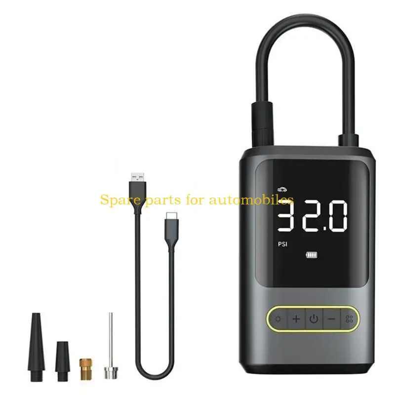 

H58F Накачка шин Портативный воздушный компрессор для автомобиля с цифровым манометром Светодиодный мини-перезаряжаемый насос