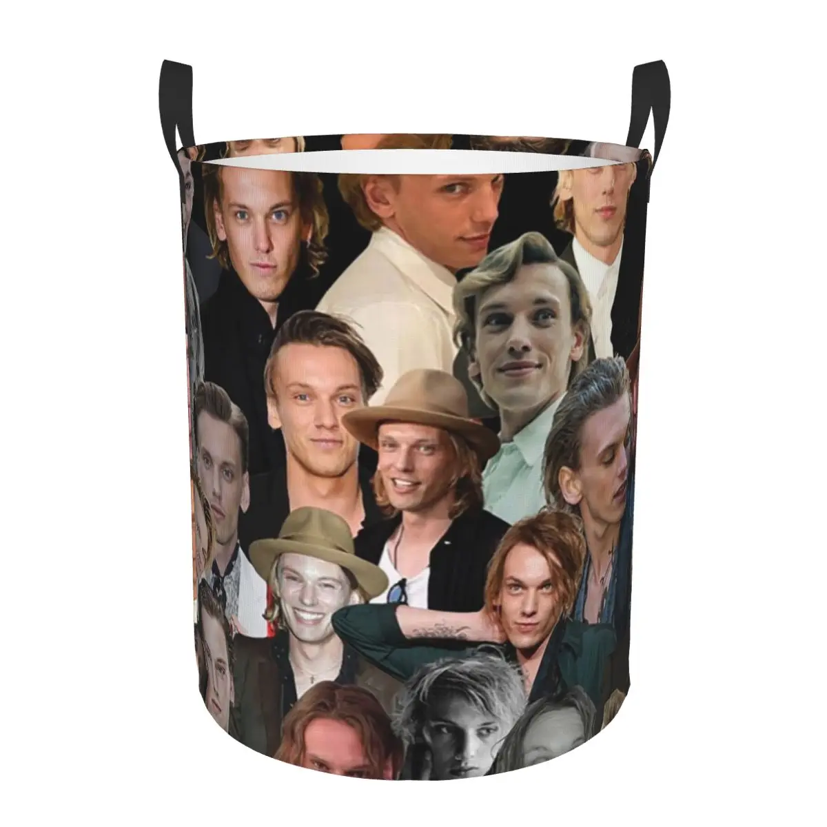 Jamie Campbell Bower Photo Collage Foldable Laundry Baskets Dirty Clothes Home Organizer Large Waterproof Bucket For Home Kids