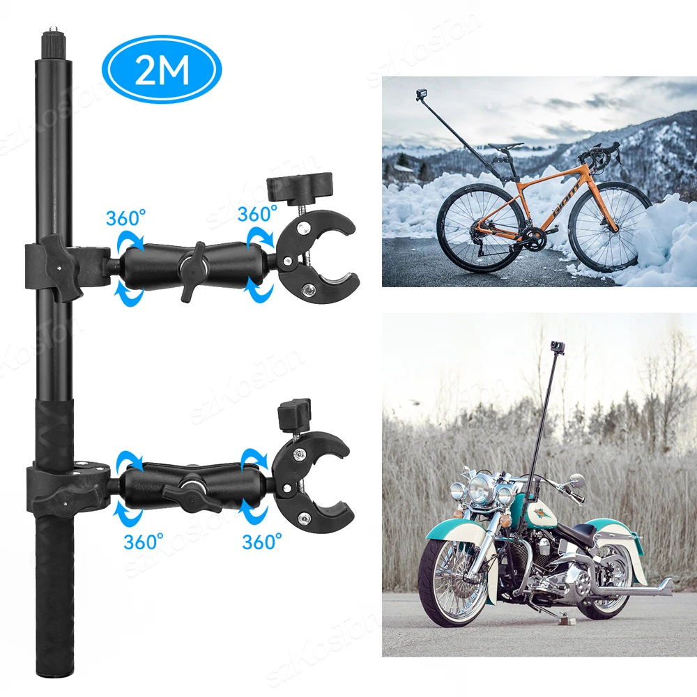 Sports Camera Bracket Motorcycle Mount for Go Pro Hero 13 12 11 10 9 Insta 360 X4 X3 GO 3 3S Moto Bike Bicycle Handlebar Bracket