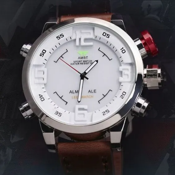

Мужские многофункциональные спортивные электронные часы AMST с кварцевым механизмом и стальным ремешком