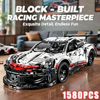 1580PCS 42096 RSR Racing Car Building Blocks Sets 1:8 Scale Sport Car Collectible Authentically Detailed Display Model Gift Toys