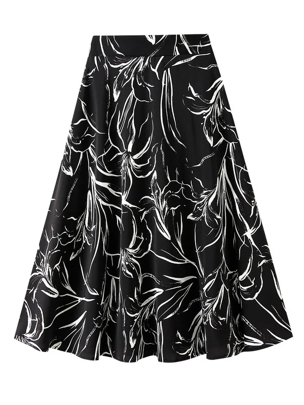 

Retro Printed Loose Slimming Skirt High Waist A-Line Casual Sle Women's Faion Summer 2025 Casual Loose Fit f-length