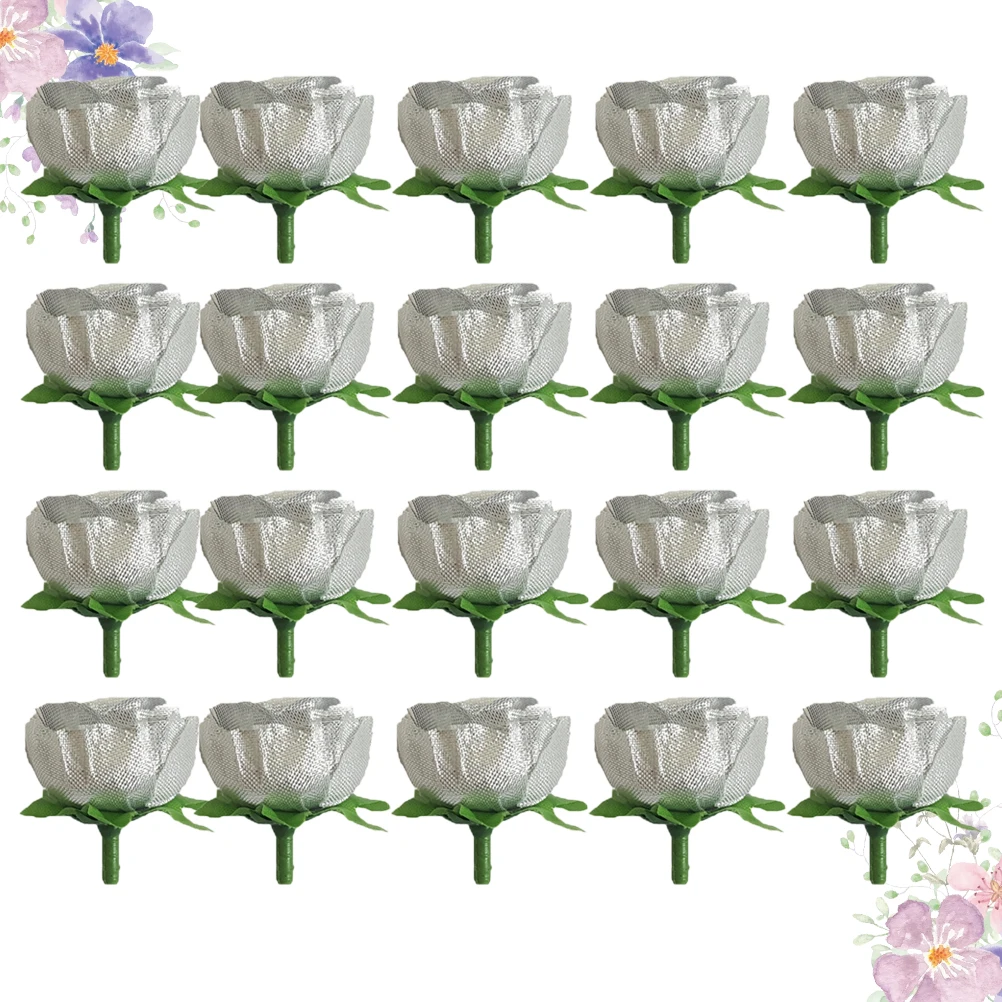 

50 Pcs Artificial Rose Pink Decor Fake Roses Wedding Decorations Bouquet Flower Party False The Flowers