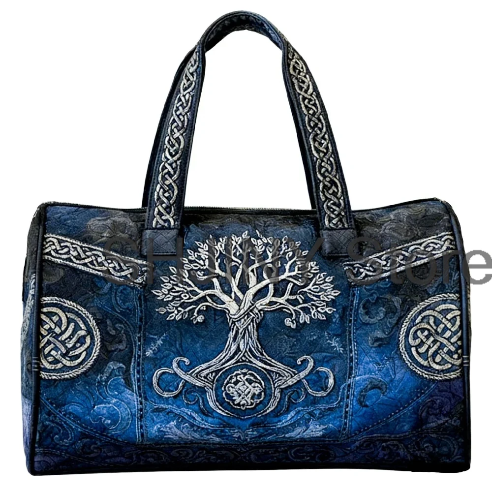 

Celtic Tree of Life Quilted Duffle Bag Hiking Camping Road Trips Travel Tote Women Men Weekender Bag