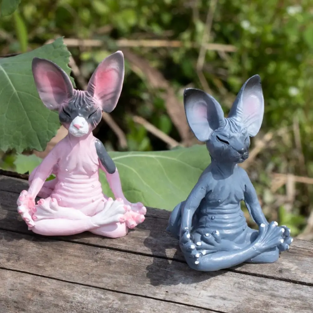 

Resin Simulation Hairless Cat Figurine Hairless Cat Simulation Sphinx Cat Animal Model Figure Mini Sphinx Cat