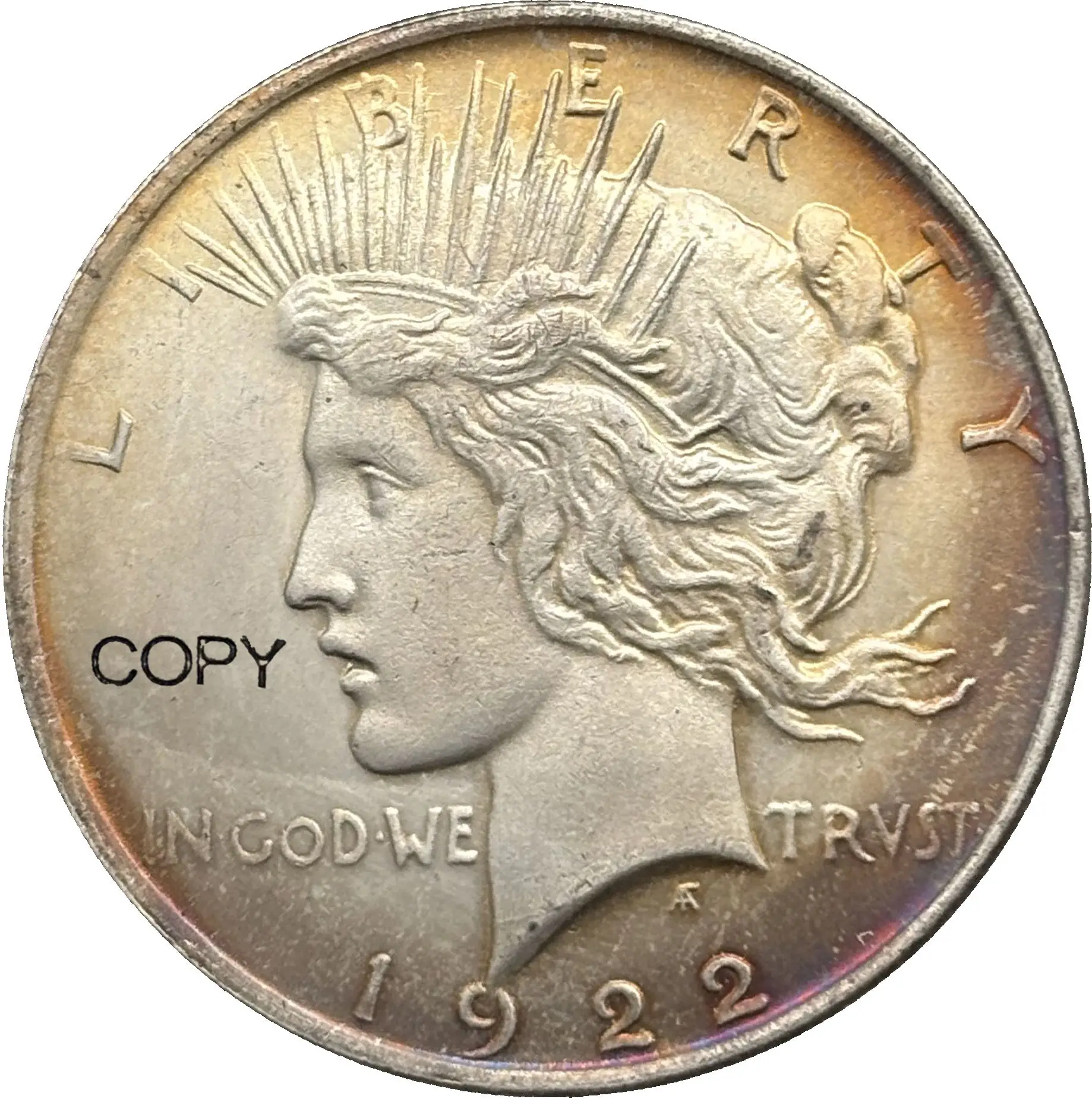 US 1922 1 One Peace Dollar Two Face Same Silver Plated America Copy Commemorative Coin Ww2 Liberty Moneda Collectible Coins