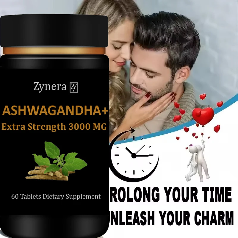 

Экстракт Ashwagandha, 3000 мг, 60 таблеток, выносливость для мужчин, энергия, сила и производительность, быстрое увеличение, поддержка здоровья мужчин