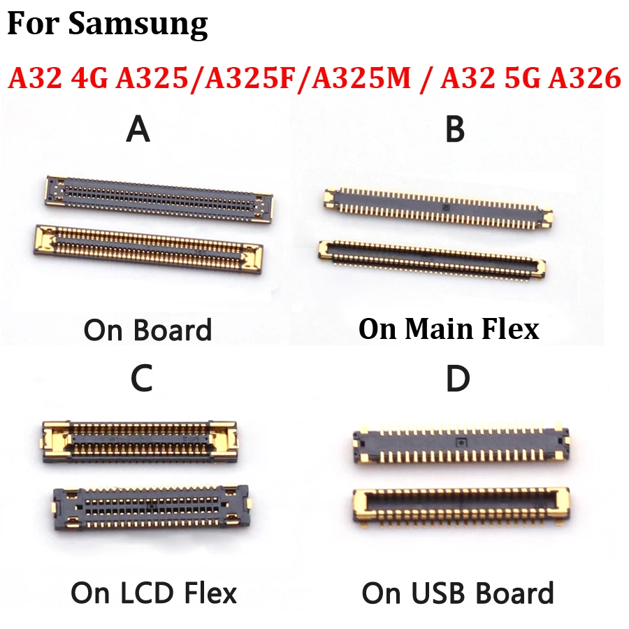 10PCS LCD Display Screen FPC Connector For Samsung A32 4G A325 A325F A325M / A32 5G A326 A326F A326B 78 40 Pin