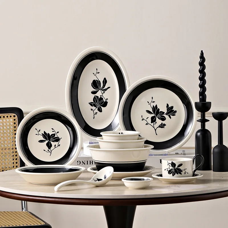 DSA high-value ceramic tableware, dishes set, household housewarming gift bowls, plates, color boxes, wholesale