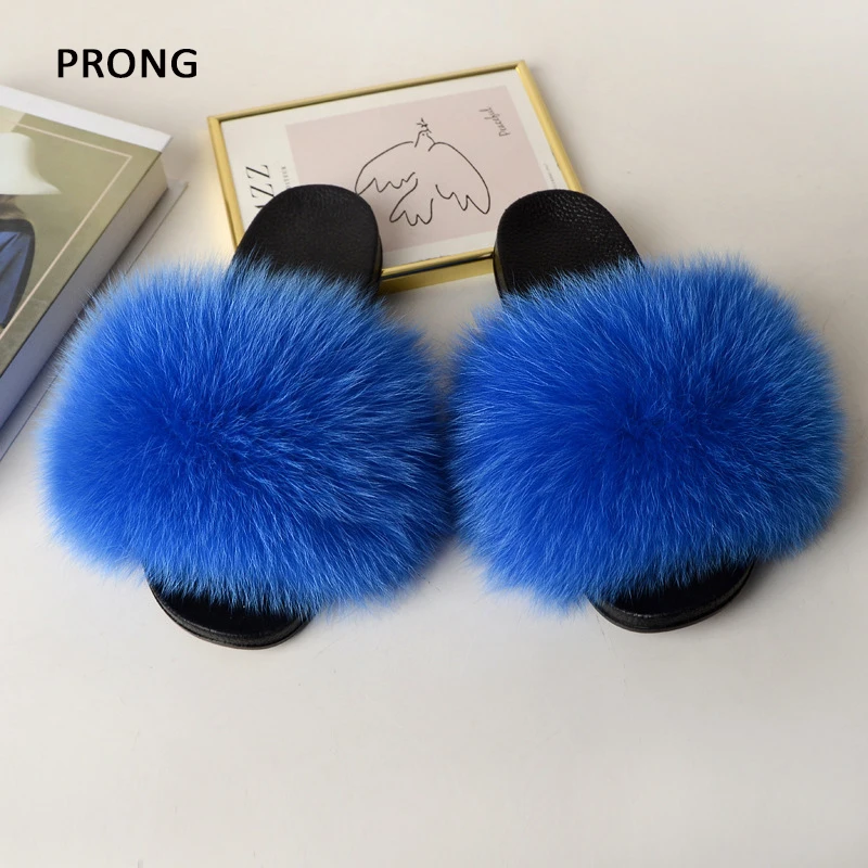 Summer Women Fur Slides Fluffy Furry Slippers Indoor Fuzzy Flip Flops Casual Outdoor Flat Ladies Fur Sandals Plush House Shoes