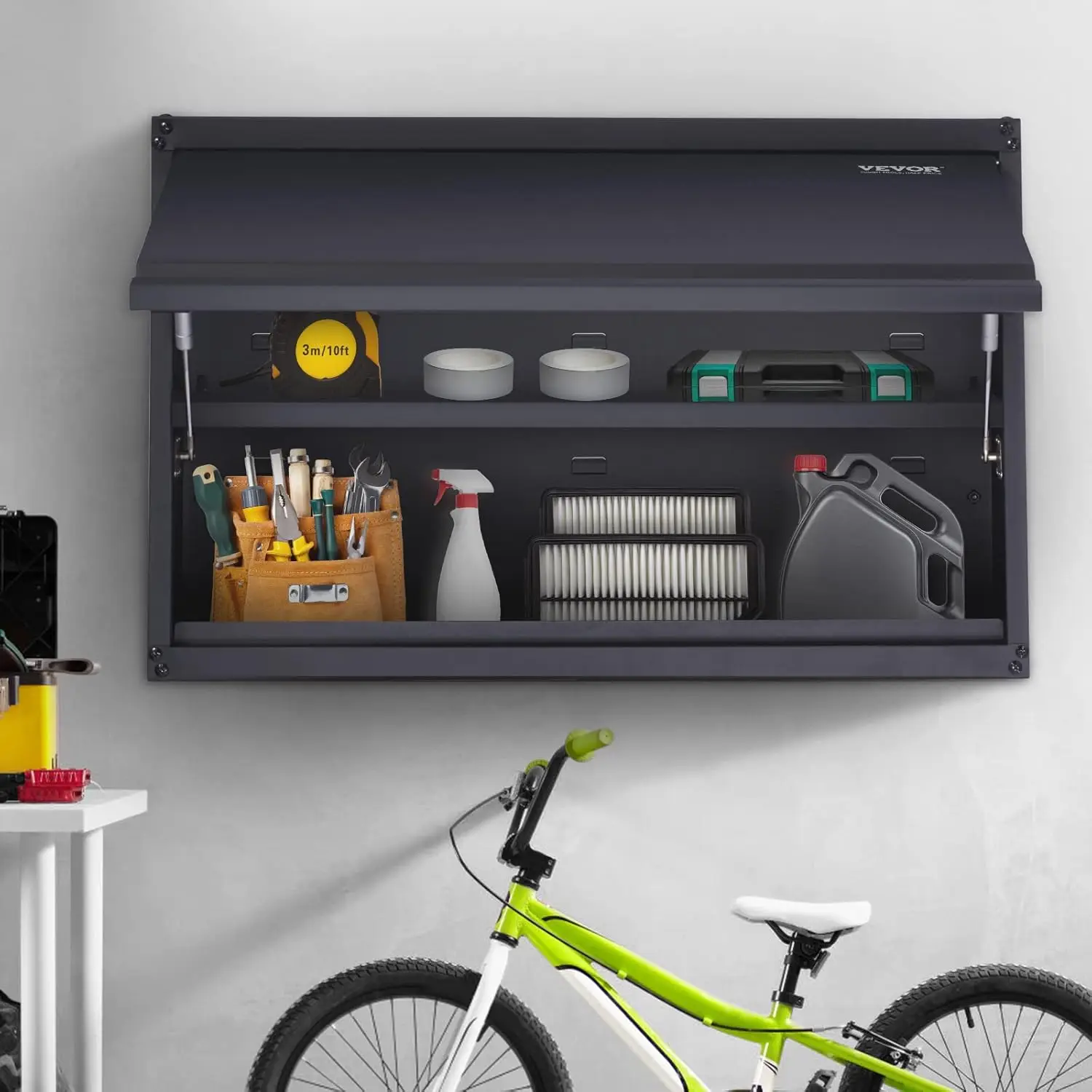 

Metal Storage Cabinet, 120lbs Load Capacity per Shelf, 20'' Tall Wall-Mounted Powder-Coating Steel Garage Cabinet