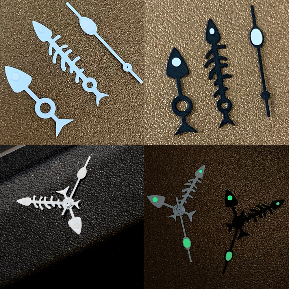 NH36 NH35 Hands Fishbone Design Green Luminous Three Hand Assembly Watch Accessory For NH35 NH36 Movement
