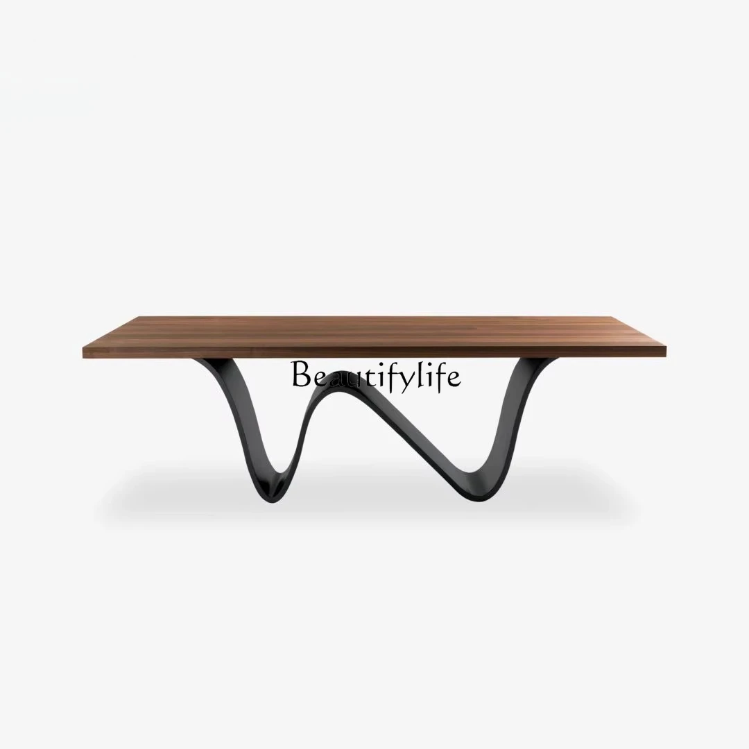 

North American black walnut dining table Nordic all-solid wood dining table Log simple rectangle