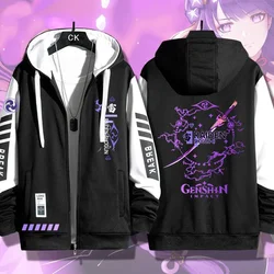 Anime Game Cos Beelzebul Electro Character Casual Loose-fitting Zipper Cardi Print Hooded Regular Jacket Coat
